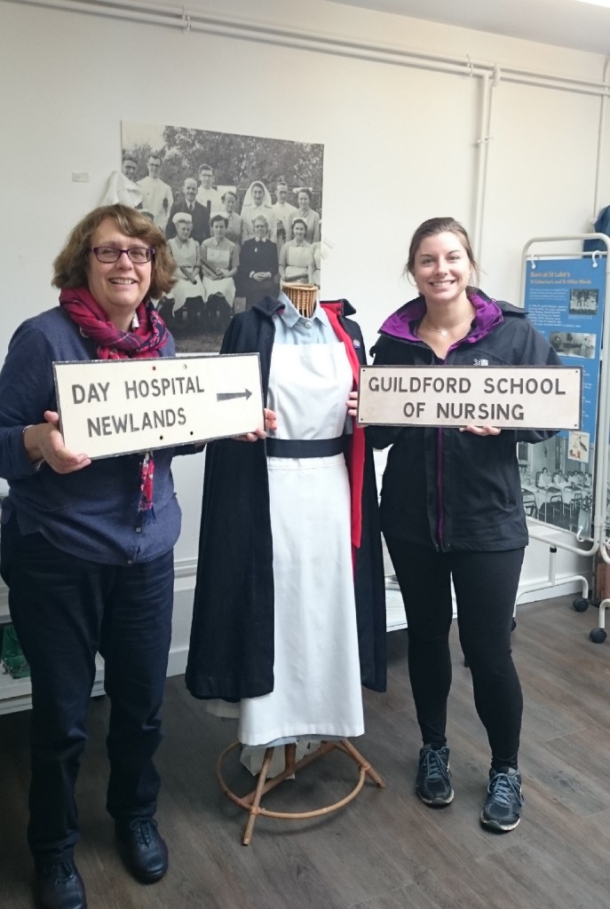 Two of the hospital's iconic signs (modelled here by Julie and Julie....)
