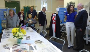 Researchers and guests enjoying a preview of the new exhibition